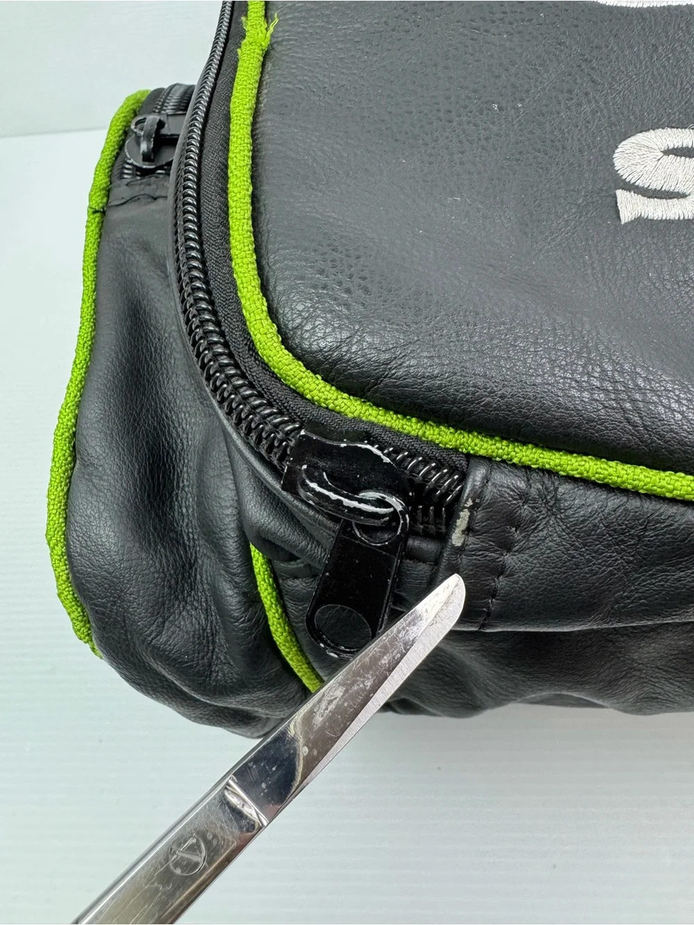 Seattle Seahawks Genuine Leather Backpack VTG Style Black Action Green NFL